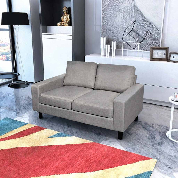 Canapea cu 2 locuri, gri deschis, material textil WALTI