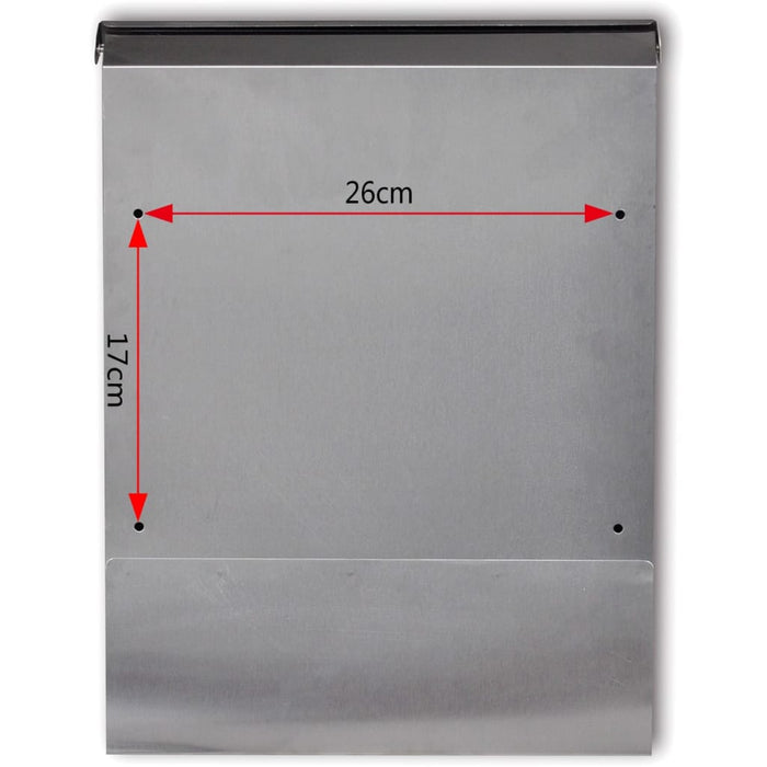 Cutie poștală oțel inoxidabil 30 x 12 x 40 cm - WALTI WALTI