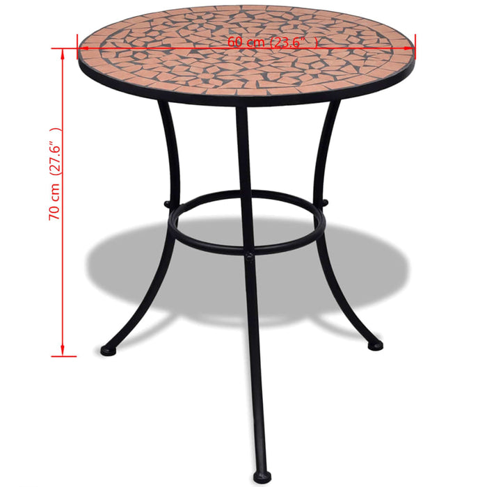 Masă de bistro, cărămiziu, 60 cm, mozaic - WALTI WALTI