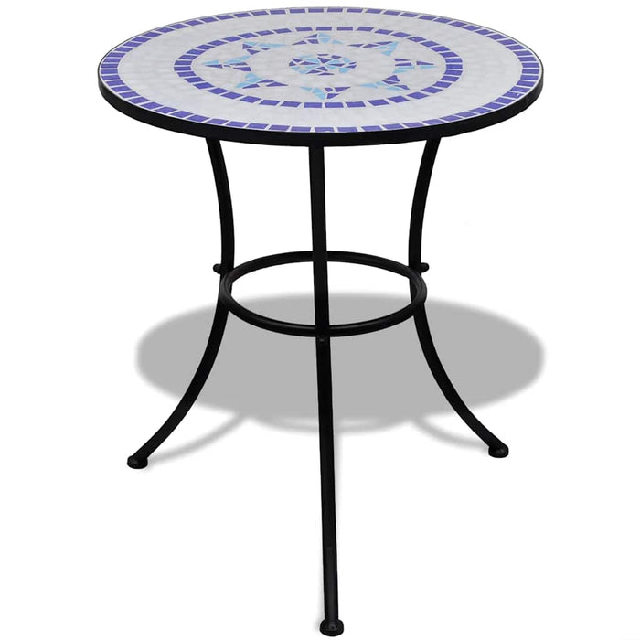 Masă de bistro, albastru și alb, 60 cm, mozaic - WALTI WALTI