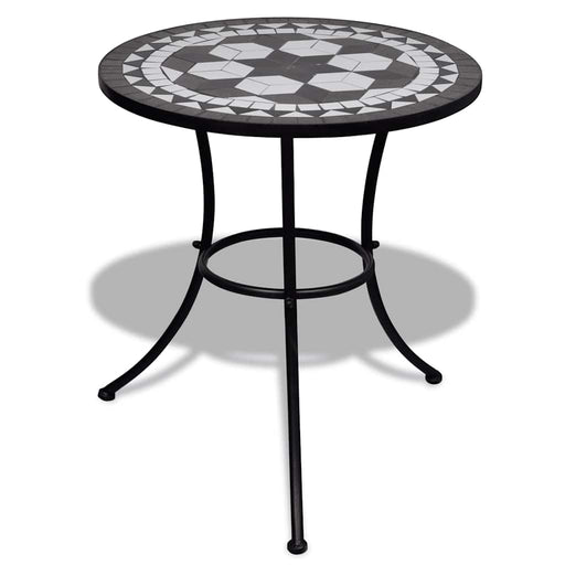 Masă de bistro, alb și negru, 60 cm, mozaic - WALTI WALTI