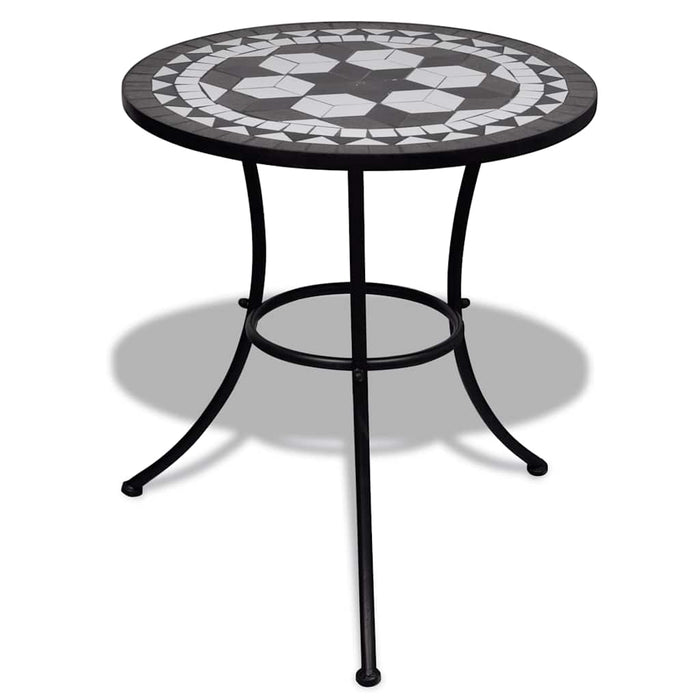 Masă de bistro, alb și negru, 60 cm, mozaic - WALTI WALTI