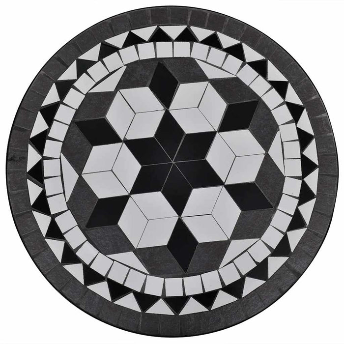 Masă de bistro, alb și negru, 60 cm, mozaic - WALTI WALTI