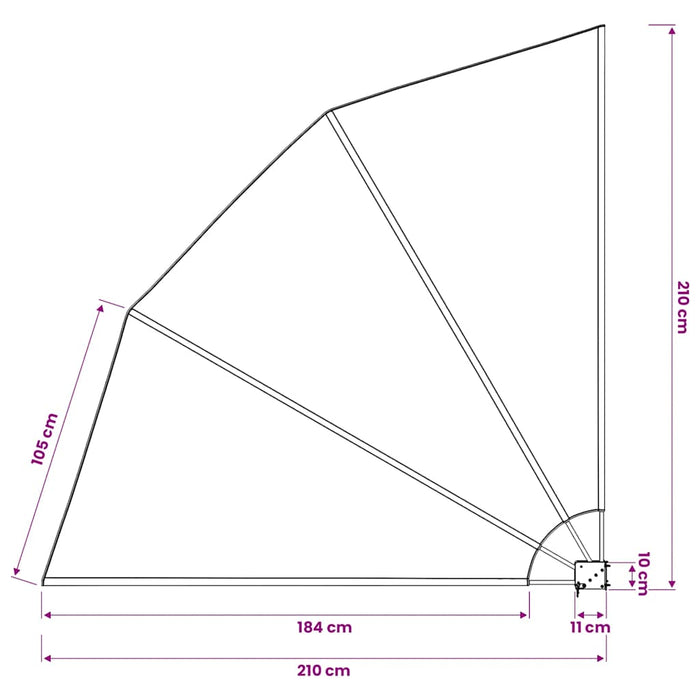Copertină laterală pliabilă de balcon, gri, 210x210 cm WALTI