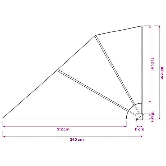 Copertină laterală pliabilă de balcon, gri, 160x240 cm WALTI