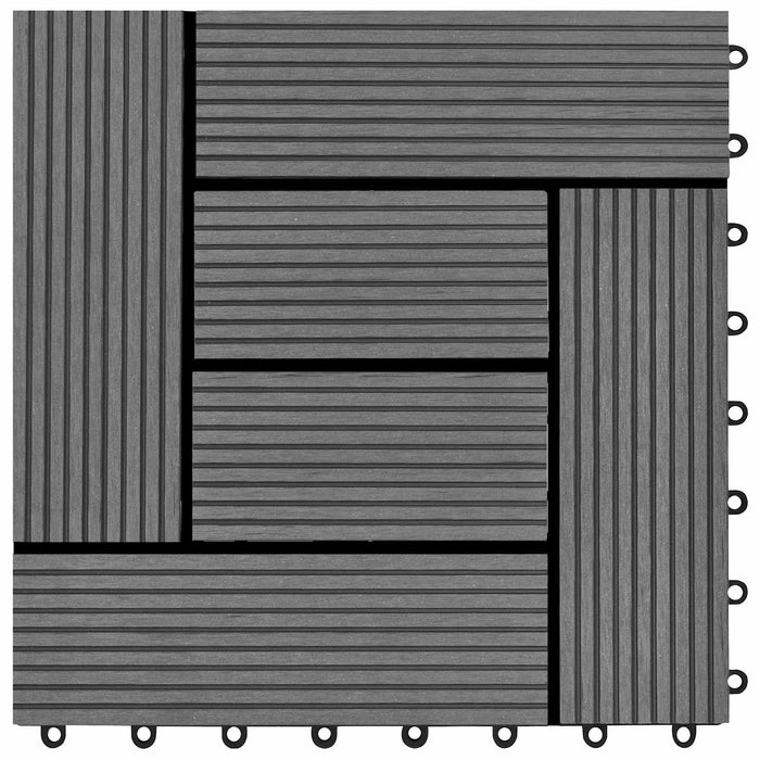Plăci pentru Deck 11 pcs Gri 30 x 30 cm Lemn compozit - WALTI WALTI