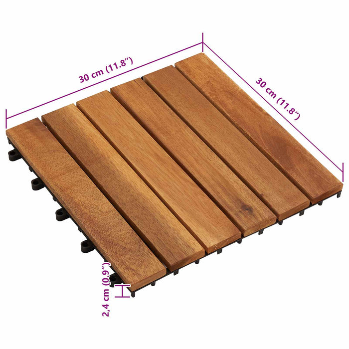 Plăci pentru Deck 10 pcs Maro 30 x 30 cm Lemn de Acacia - WALTI WALTI