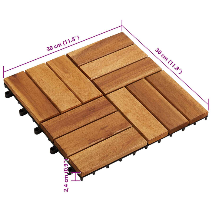 Plăci pentru Deck 10 pcs Maro 30 x 30 cm Lemn de Acacia - WALTI WALTI