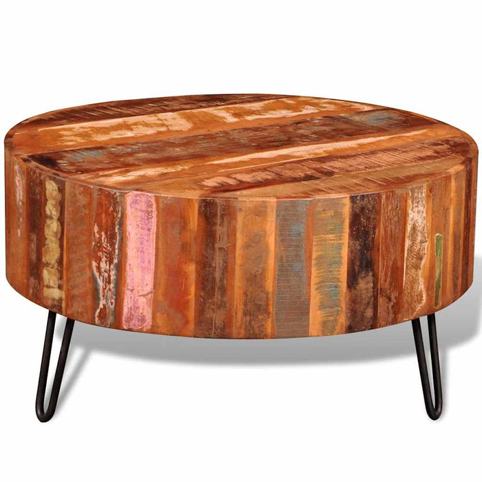 Măsuță de cafea, lemn masiv reciclat, rotund - WALTI WALTI