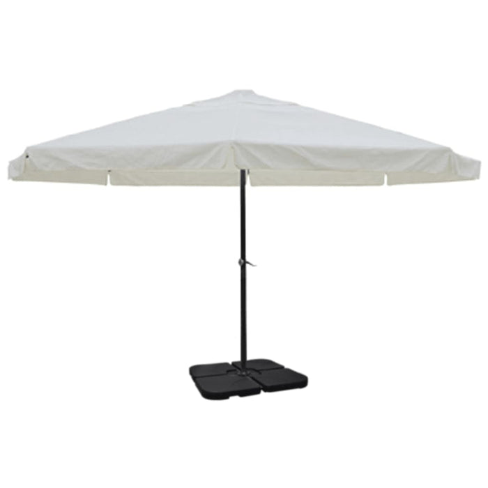 Umbrelă de soare de grădină din aluminiu cu bază portabilă, alb - WALTI WALTI