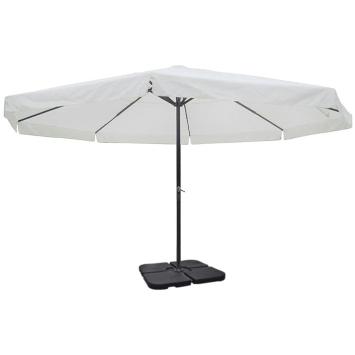 Umbrelă de soare de grădină din aluminiu cu bază portabilă, alb - WALTI WALTI