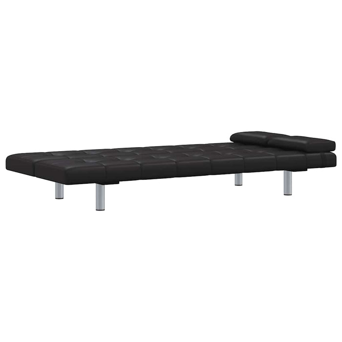 Canapea extensibilă 2 perne, piele artificială, reglabilă negru - WALTI WALTI