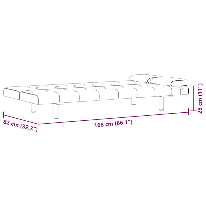 Canapea extensibilă 2 perne, piele artificială, reglabilă negru - WALTI WALTI