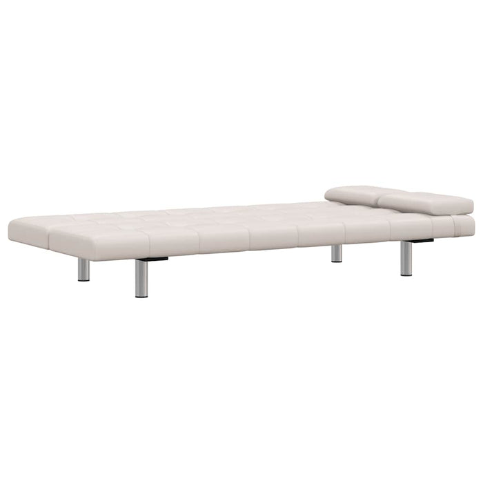 Canapea extensibilă 2 perne, piele artificială, reglabil, crem - WALTI WALTI