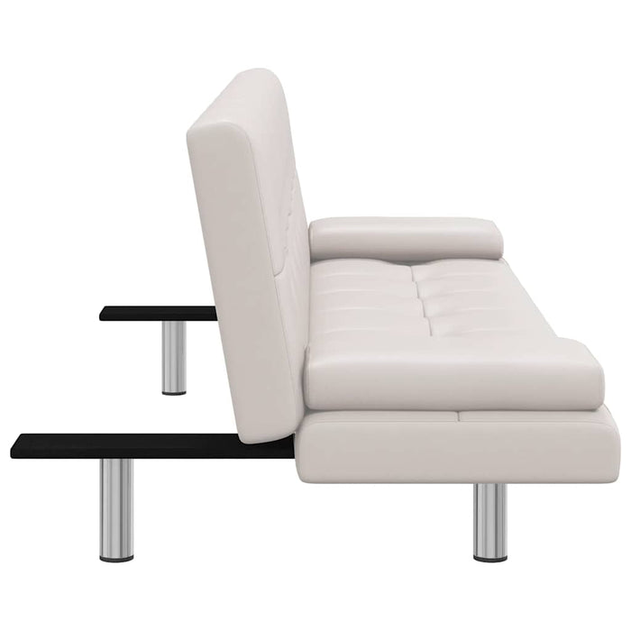 Canapea extensibilă 2 perne, piele artificială, reglabil, crem - WALTI WALTI