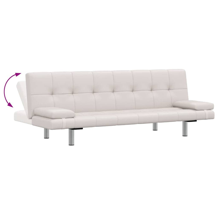 Canapea extensibilă 2 perne, piele artificială, reglabil, crem - WALTI WALTI
