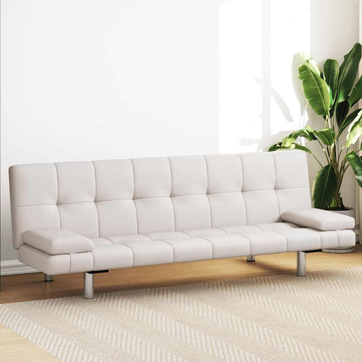 Canapea extensibilă 2 perne, piele artificială, reglabil, crem - WALTI WALTI