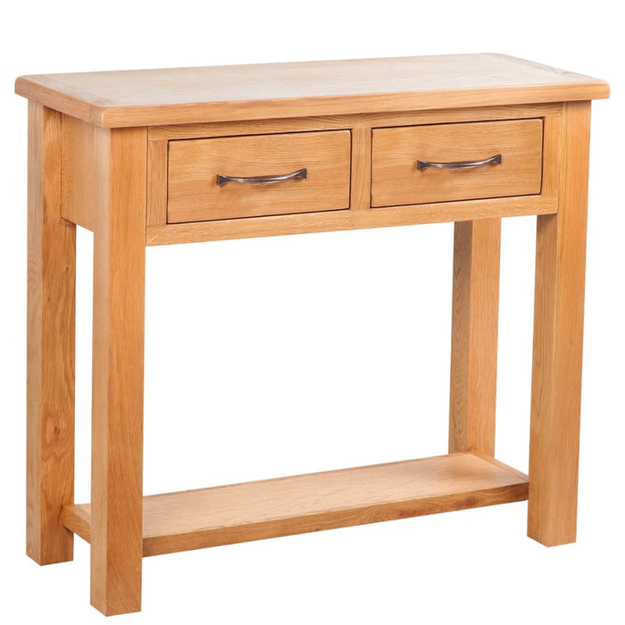 Masă consolă cu 2 sertare, 83x30x73 cm, lemn masiv de stejar - WALTI WALTI
