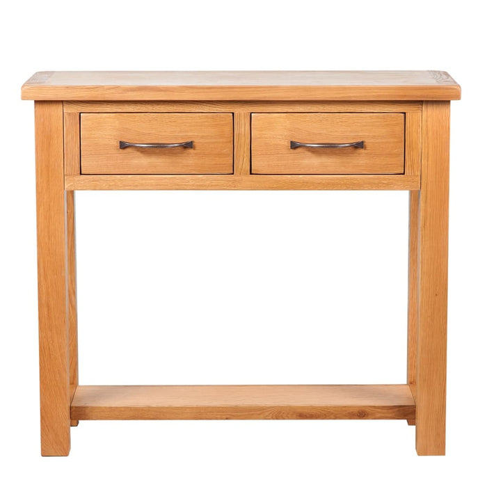Masă consolă cu 2 sertare, 83x30x73 cm, lemn masiv de stejar - WALTI WALTI