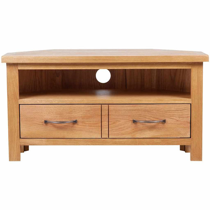 Comodă TV cu sertar, 88 x 42 x 46 cm, lemn masiv de stejar WALTI