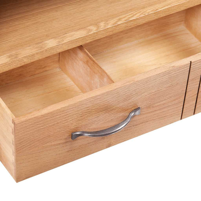 Comodă TV cu sertar, 88 x 42 x 46 cm, lemn masiv de stejar WALTI