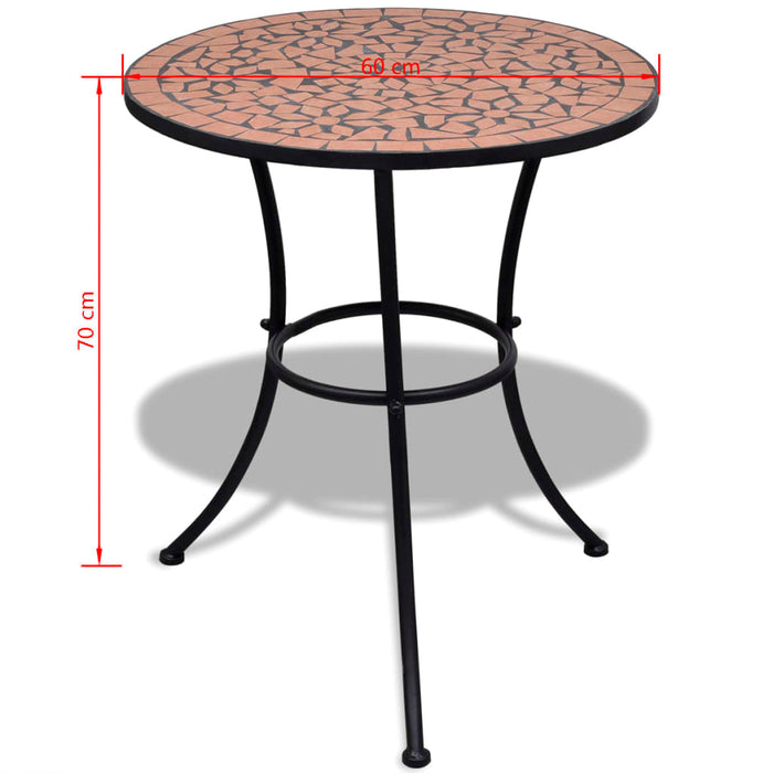 Set mobilier bistro, 3 piese, cărămiziu, plăci ceramice - WALTI WALTI