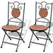 Set mobilier bistro, 3 piese, cărămiziu, plăci ceramice - WALTI WALTI