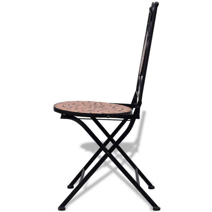 Set mobilier bistro, 3 piese, cărămiziu, plăci ceramice - WALTI WALTI