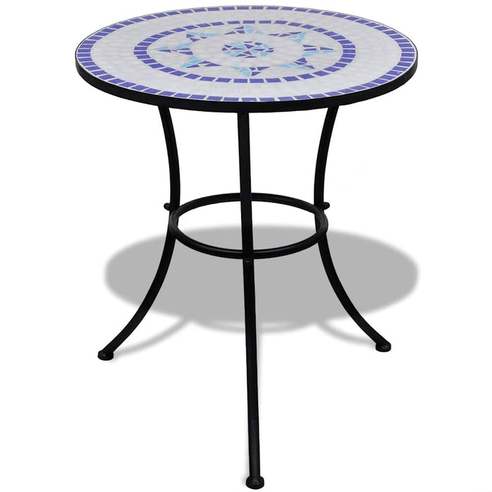Set mobilier bistro, 3 piese, albastru/alb, plăci ceramice - WALTI WALTI