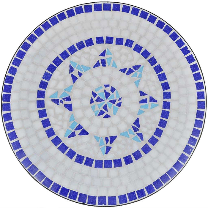 Set mobilier bistro, 3 piese, albastru/alb, plăci ceramice - WALTI WALTI