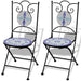Set mobilier bistro, 3 piese, albastru/alb, plăci ceramice - WALTI WALTI