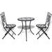 Set mobilier bistro, 3 piese, negru/alb, plăci ceramice - WALTI WALTI