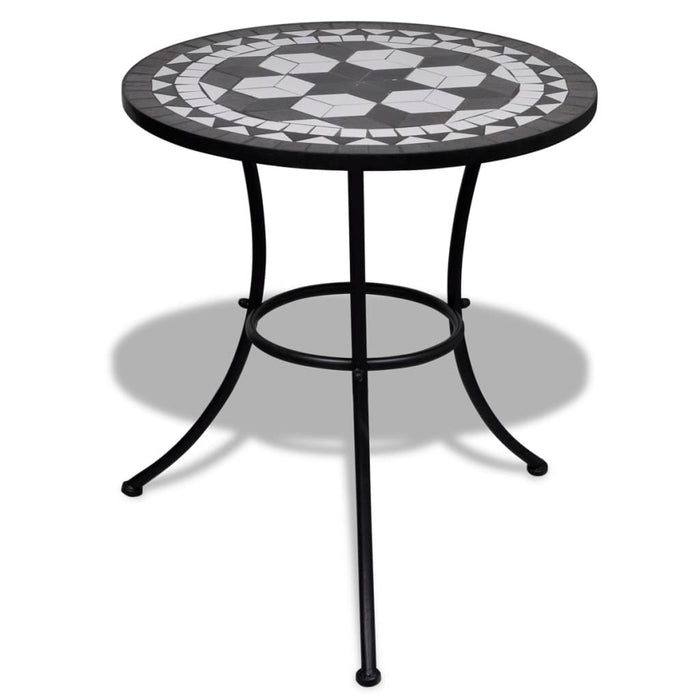 Set mobilier bistro, 3 piese, negru/alb, plăci ceramice - WALTI WALTI