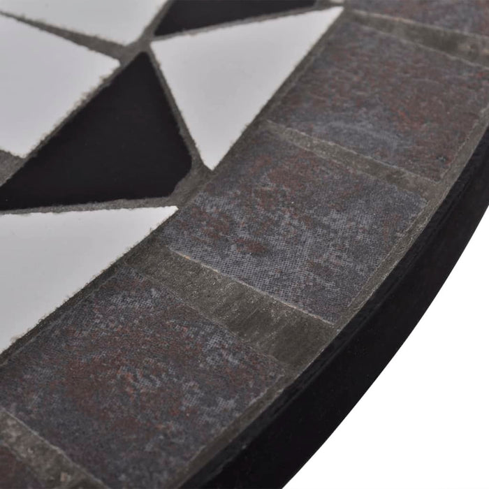 Set mobilier bistro, 3 piese, negru/alb, plăci ceramice - WALTI WALTI