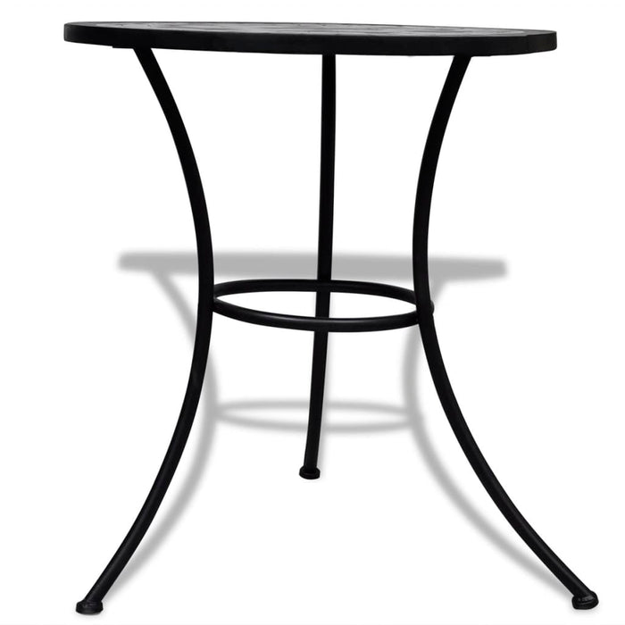 Set mobilier bistro, 3 piese, negru/alb, plăci ceramice - WALTI WALTI