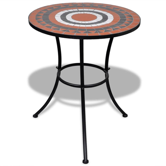 Set mobilier bistro, 3 piese, teracotă/alb, plăci ceramice - WALTI WALTI
