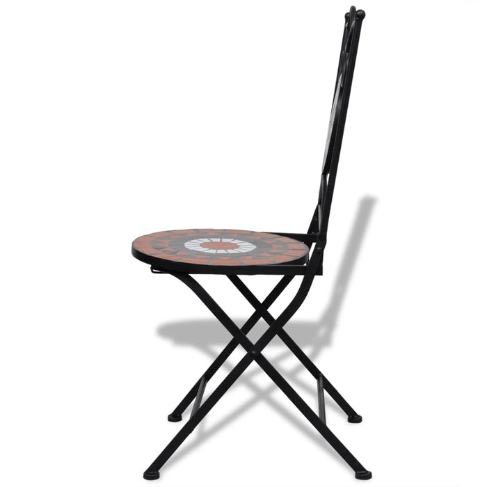 Set mobilier bistro, 3 piese, teracotă/alb, plăci ceramice - WALTI WALTI