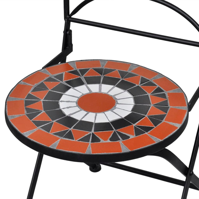 Set mobilier bistro, 3 piese, teracotă/alb, plăci ceramice - WALTI WALTI