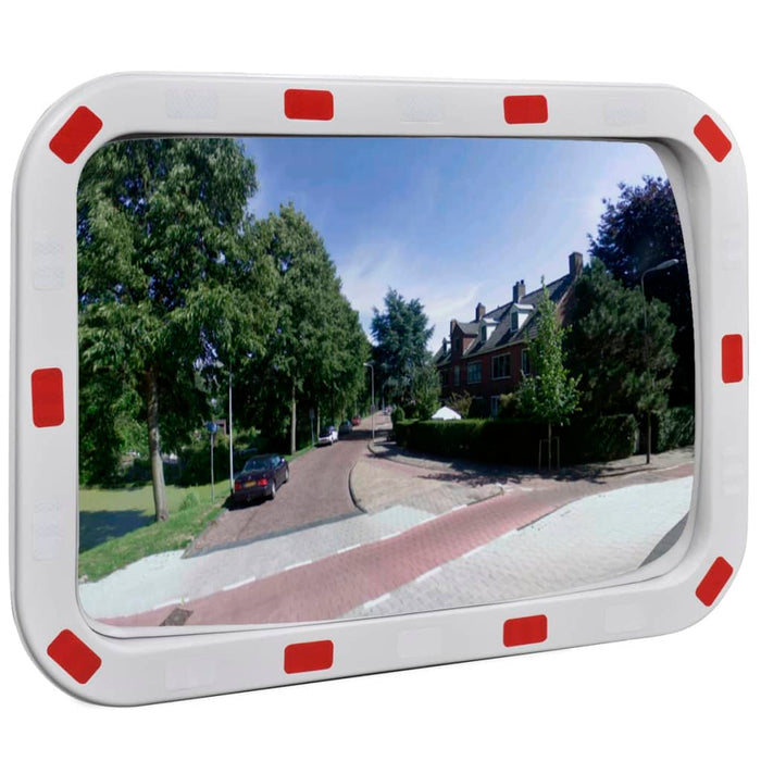Oglindă de trafic convexă dreptunghiulară, 40 x 60 cm, cu reflectoare - WALTI WALTI