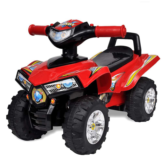 ATV ride-on roșu pentru copii, cu sunet și lumină WALTI