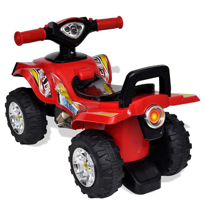 ATV ride-on roșu pentru copii, cu sunet și lumină WALTI