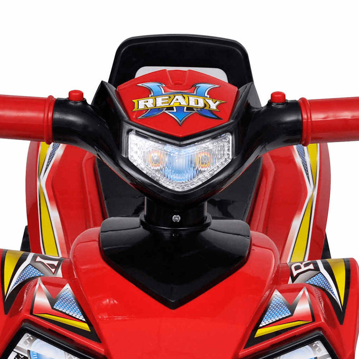 ATV ride-on roșu pentru copii, cu sunet și lumină WALTI
