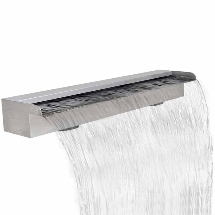 Fântână de piscină dreptunghiulară cu cascadă 90 cm oțel inoxidabil WALTI