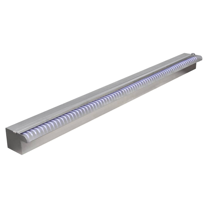 Fântână piscină dreptunghiulară LED-uri 120 cm oțel inoxidabil WALTI