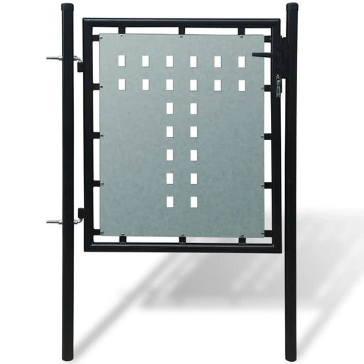 Poartă de gard cu o singură ușă neagră 100x100 cm - WALTI WALTI