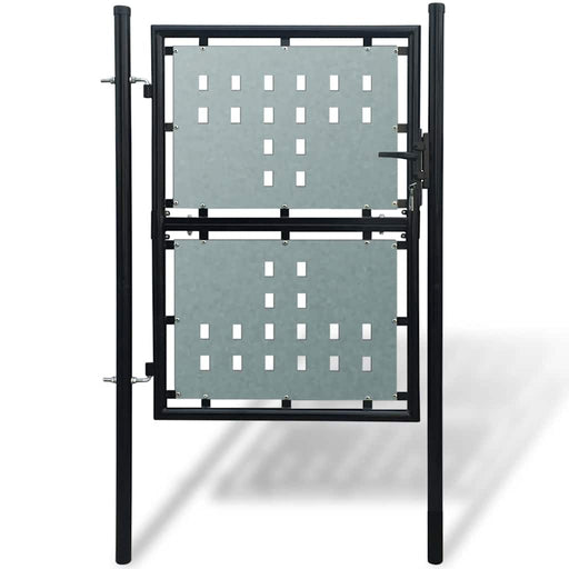 Poartă de gard cu o singură ușă neagră 100x125 cm - WALTI WALTI