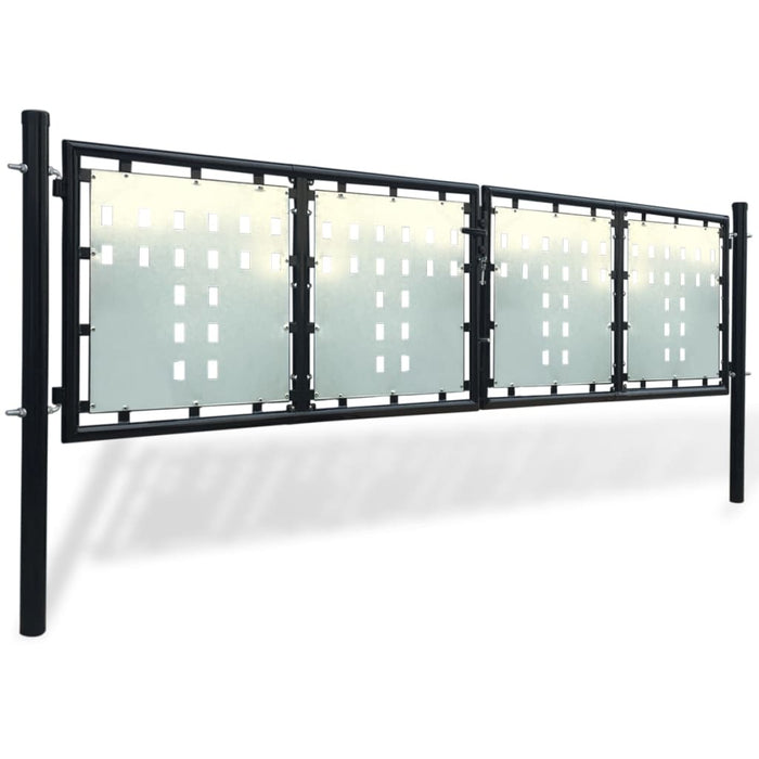 Poartă de gard cu o ușă, negru, 300x125 cm - WALTI WALTI