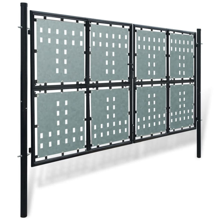 Poartă de gard cu o ușă, negru, 300x200 cm - WALTI WALTI