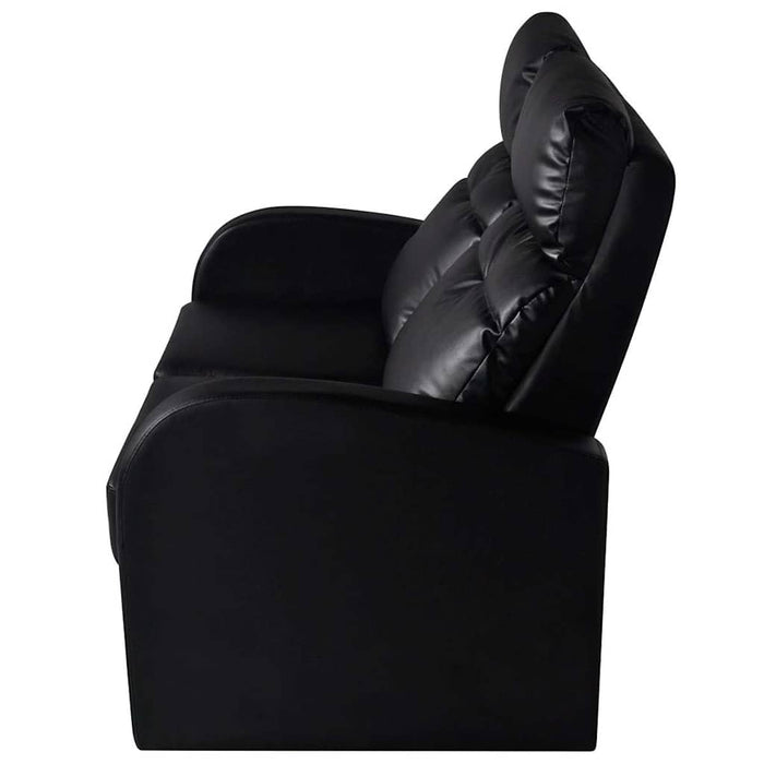 Fotoliu rabatabil cu 2 locuri, piele artificială, negru WALTI
