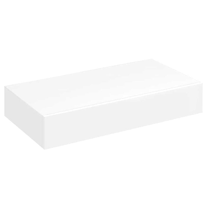 Raft de perete suspendat, 1 sertare, depozitare cărți/DVD, alb, MDF - WALTI WALTI